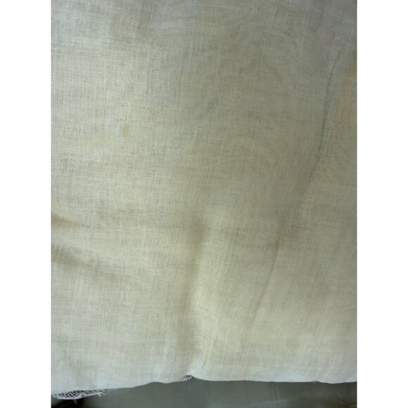 Antique 20's Embroidered Accent Pillow Profile Woman Flowers Lace Edge - Picture 6 of 11